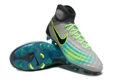 Men's Nike Magista Orden 2 FG Firm Ground High-Tops Football Boots - Gray/Neon Green/Black