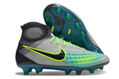 Men's Nike Magista Orden 2 FG Firm Ground High-Tops Football Boots - Gray/Neon Green/Black