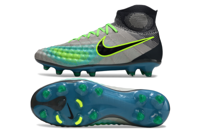 Men's Nike Magista Orden 2 FG Firm Ground High-Tops Football Boots - Gray/Neon Green/Black