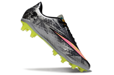 Men's Nike Hypervenom Phantom FG Firm Ground Low-Tops Football Boots - Gray/Neon Yellow/Metallic Silver