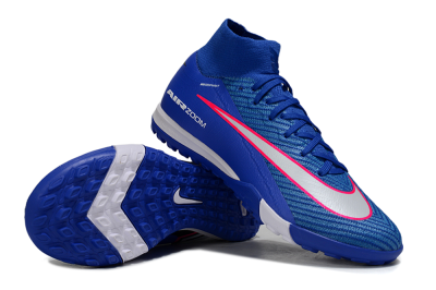 Unisex Nike Air Zoom Mercurial Superfly 10 Elite TF Artificial Turf High-Tops Football Shoes - Blue/Electric Blue/Neon Pink