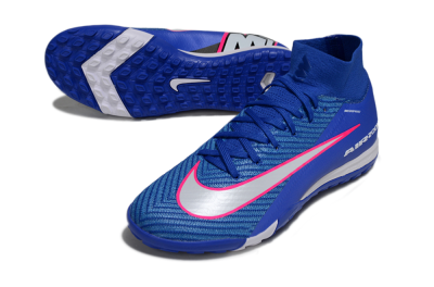 Unisex Nike Air Zoom Mercurial Superfly 10 Elite TF Artificial Turf High-Tops Football Shoes - Blue/Electric Blue/Neon Pink
