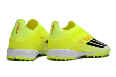 Unisex Adidas F50 Elite Laceless TF Artificial Turf Low-Tops Football Shoes - Yellow/Neon Yellow/Crisp White