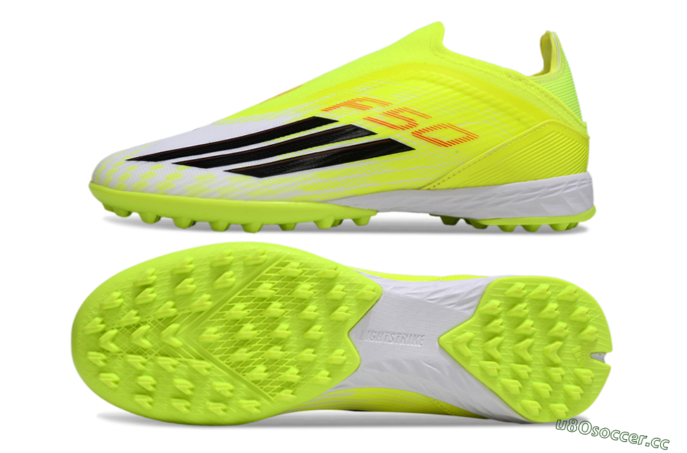 Unisex Adidas F50 Elite Laceless TF Artificial Turf Low-Tops Football Shoes - Yellow/Neon Yellow/Crisp White 1