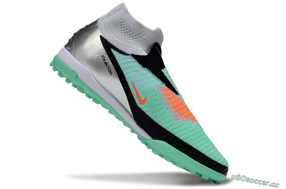Unisex Nike Phantom 6 High Elite TF Artificial Turf High-Tops Football Shoes - Green/Aqua Mint/Neon Orange 5
