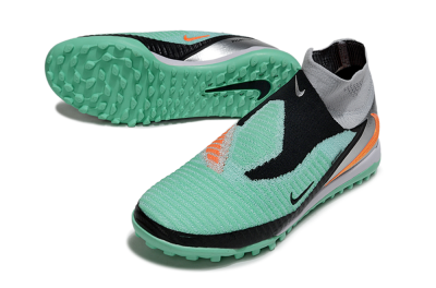Unisex Nike Phantom 6 High Elite TF Artificial Turf High-Tops Football Shoes - Green/Aqua Mint/Neon Orange