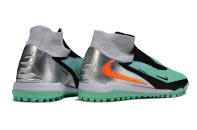 Unisex Nike Phantom 6 High Elite TF Artificial Turf High-Tops Football Shoes - Green/Aqua Mint/Neon Orange