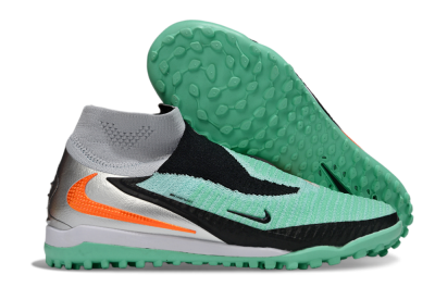 Unisex Nike Phantom 6 High Elite TF Artificial Turf High-Tops Football Shoes - Green/Aqua Mint/Neon Orange
