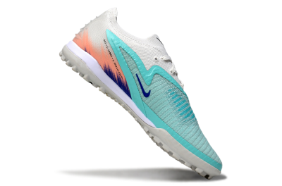 Men's Nike Phantom 6 Low Elite TF Artificial Turf Low-Tops Football Shoes - Aqua/Sky Blue/Coral Orange