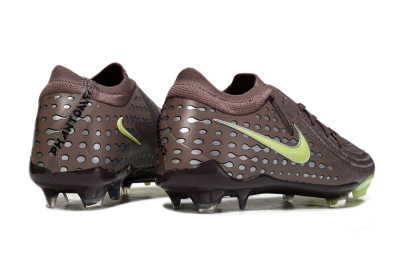 Men's Nike Phantom GX 2 Elite FG Firm Ground Low-Tops Football Boots - Brown/Lime Green/Charcoal Gray