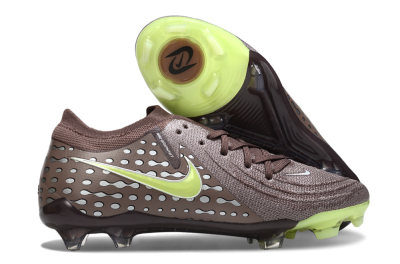 Men's Nike Phantom GX 2 Elite FG Firm Ground Low-Tops Football Boots - Brown/Lime Green/Charcoal Gray