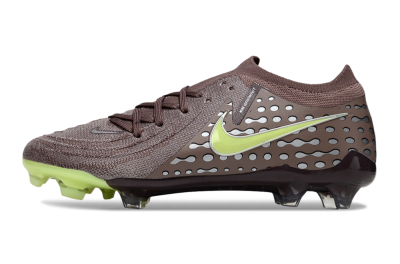 Men's Nike Phantom GX 2 Elite FG Firm Ground Low-Tops Football Boots - Brown/Lime Green/Charcoal Gray