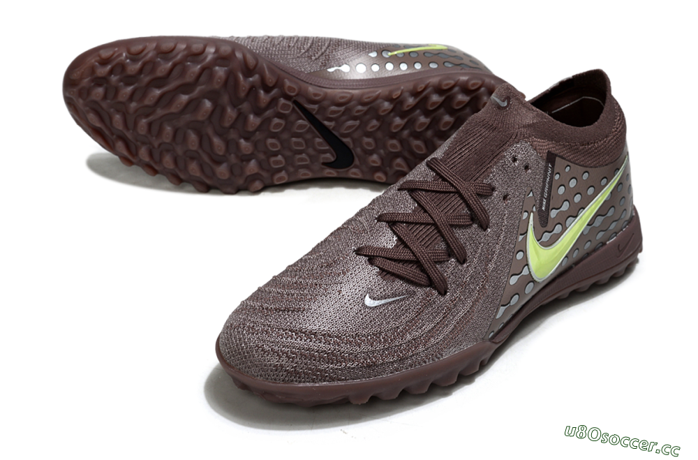Men's Nike Phantom GX 2 Elite TF Artificial Turf Low-Tops Football Shoes - Brown/Olive Green/Gray 3