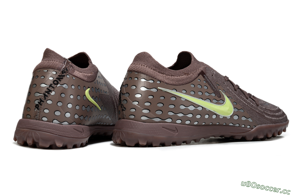 Men's Nike Phantom GX 2 Elite TF Artificial Turf Low-Tops Football Shoes - Brown/Olive Green/Gray 6