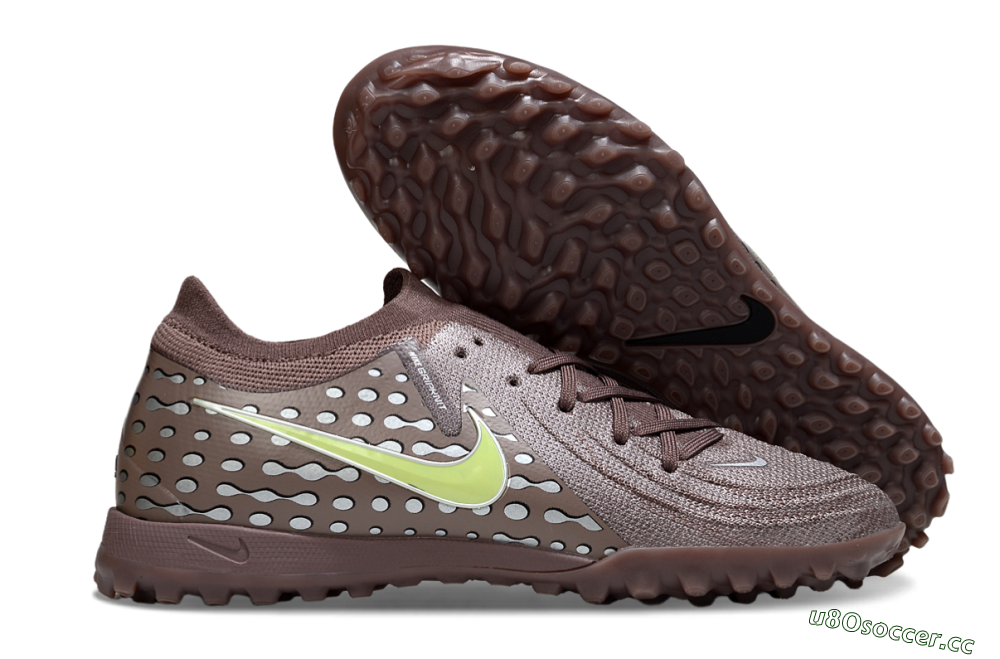Men's Nike Phantom GX 2 Elite TF Artificial Turf Low-Tops Football Shoes - Brown/Olive Green/Gray 2