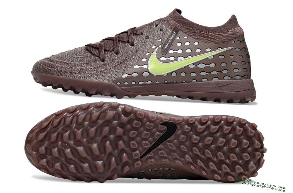 Men's Nike Phantom GX 2 Elite TF Artificial Turf Low-Tops Football Shoes - Brown/Olive Green/Gray 1