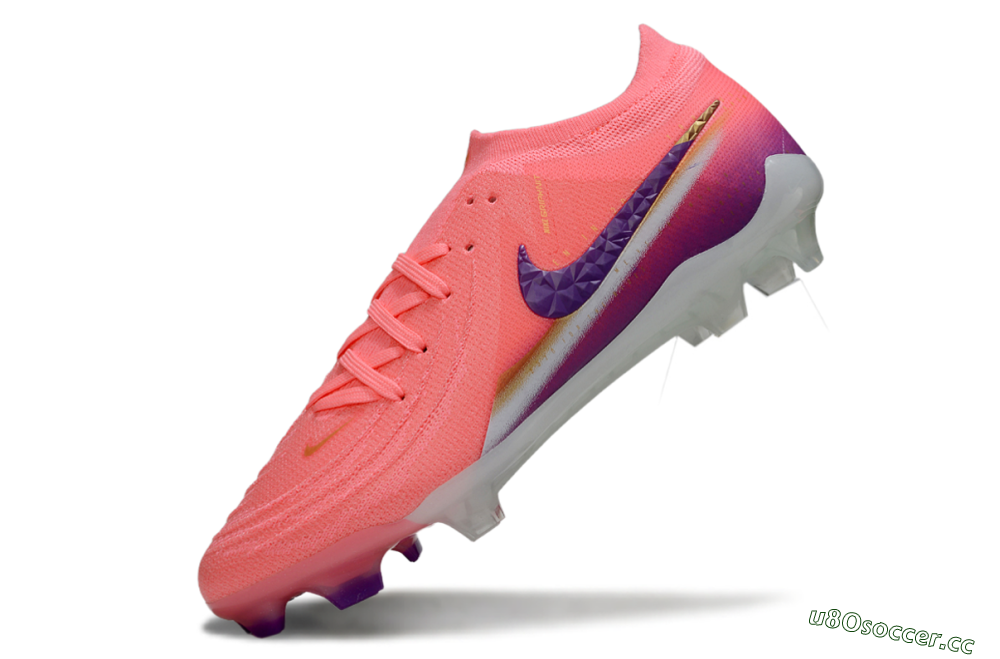 Men's Nike Phantom GX 2 Elite FG Firm Ground Low-Tops Football Boots - Pink/Vibrant Pink/Deep Violet 5