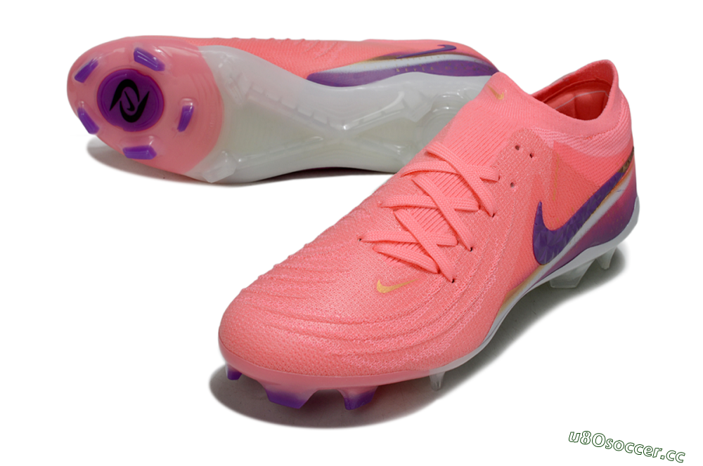 Men's Nike Phantom GX 2 Elite FG Firm Ground Low-Tops Football Boots - Pink/Vibrant Pink/Deep Violet 3