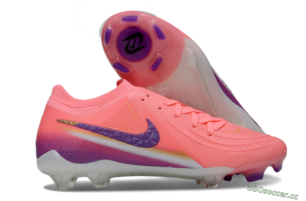 Men's Nike Phantom GX 2 Elite FG Firm Ground Low-Tops Football Boots - Pink/Vibrant Pink/Deep Violet 2