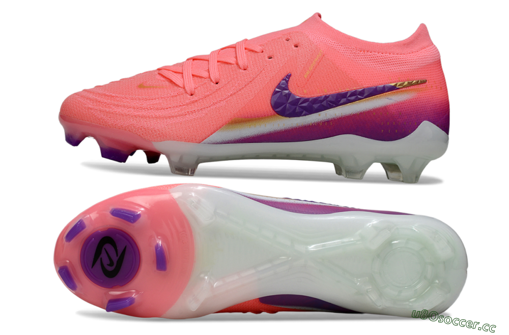 Men's Nike Phantom GX 2 Elite FG Firm Ground Low-Tops Football Boots - Pink/Vibrant Pink/Deep Violet 1