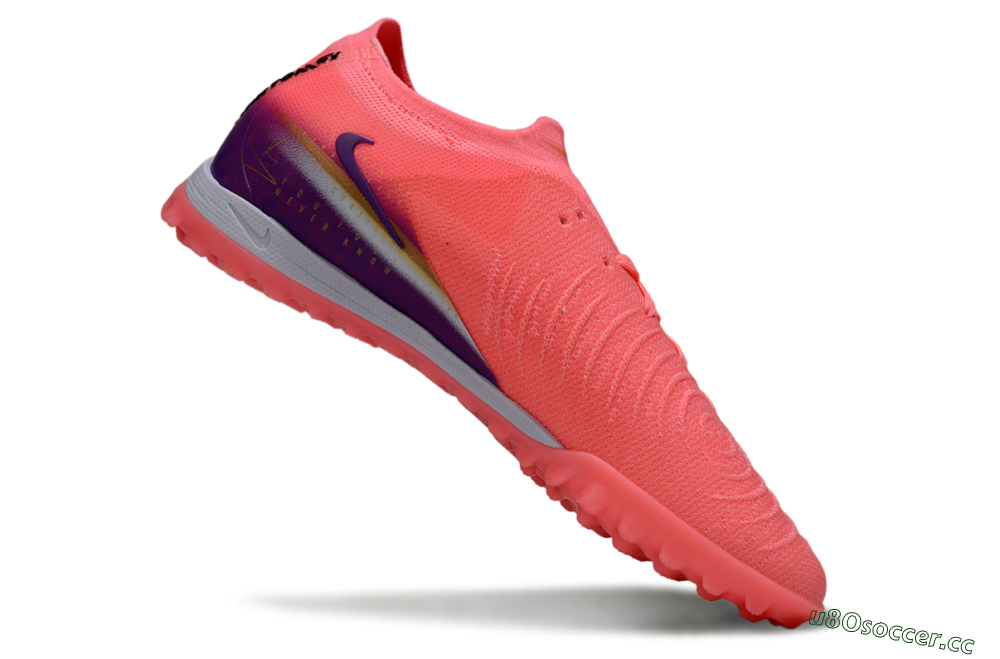 Men's Nike Phantom GX 2 Elite TF Artificial Turf Low-Tops Football Shoes - Pink/Vivid Coral/Deep Purple 4