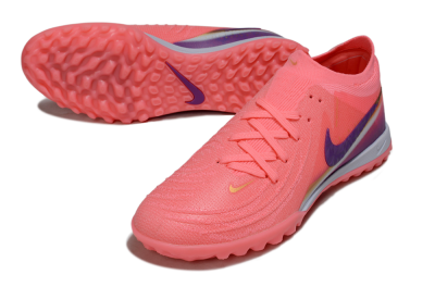Men's Nike Phantom GX 2 Elite TF Artificial Turf Low-Tops Football Shoes - Pink/Vivid Coral/Deep Purple