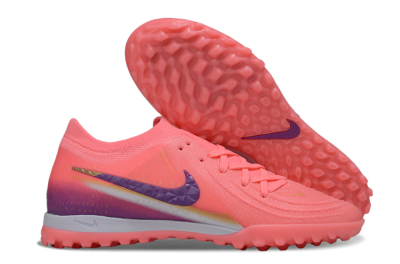 Men's Nike Phantom GX 2 Elite TF Artificial Turf Low-Tops Football Shoes - Pink/Vivid Coral/Deep Purple