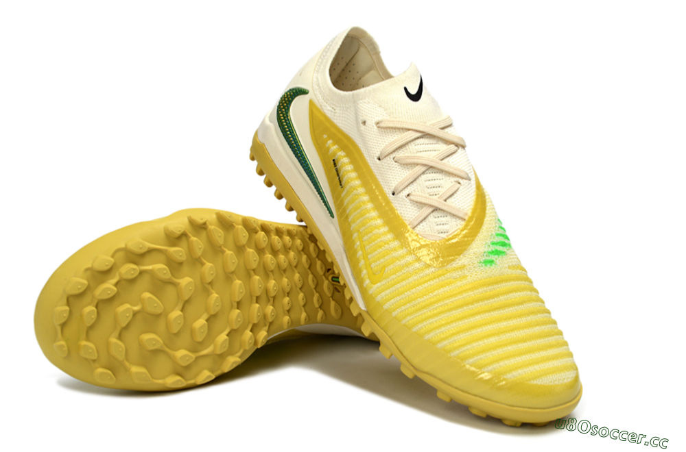 Men's Nike Phantom 6 Low Elite TF Artificial Turf Low-Tops Football Shoes - Yellow/Bright Lemon/Lime Green 3