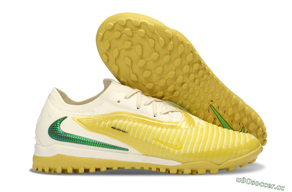 Men's Nike Phantom 6 Low Elite TF Artificial Turf Low-Tops Football Shoes - Yellow/Bright Lemon/Lime Green 2