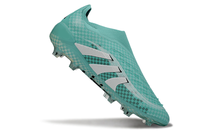Unisex Adidas Predator 25 Elite Laceless FG Firm Ground Low-Tops Football Boots - Aqua/Mint Green/White