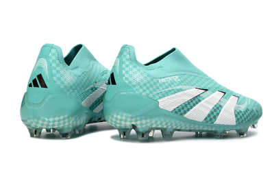 Unisex Adidas Predator 25 Elite Laceless FG Firm Ground Low-Tops Football Boots - Aqua/Mint Green/White