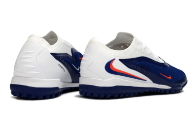 Men's Nike Phantom 6 Low Elite TF Artificial Turf Low-Tops Football Shoes - Blue/Electric Orange/White