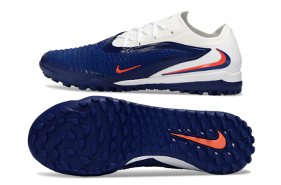 Men's Nike Phantom 6 Low Elite TF Artificial Turf Low-Tops Football Shoes - Blue/Electric Orange/White