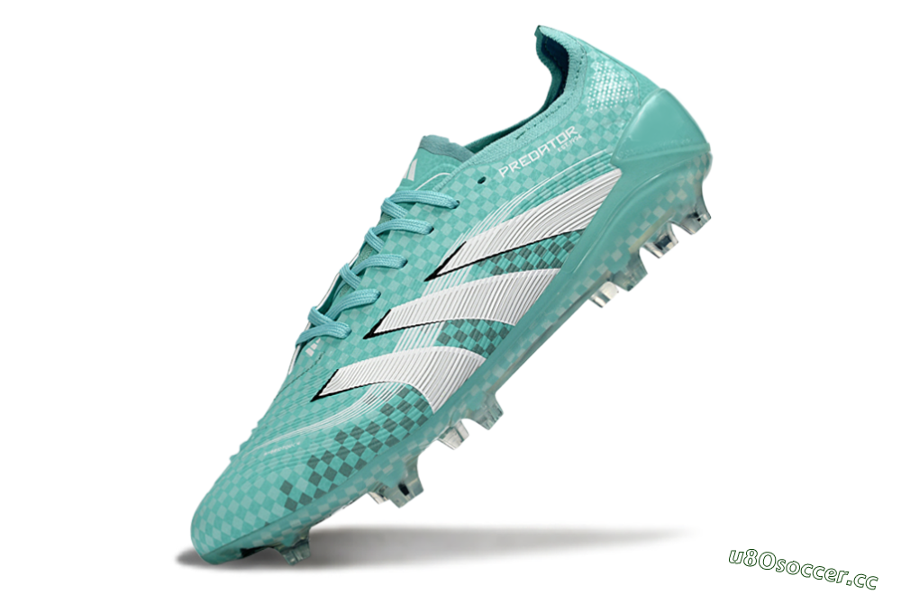 Unisex Adidas Predator 25 Elite FG Firm Ground Low-Tops Football Boots - Aqua/Mint Green/White 5