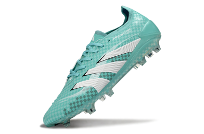 Unisex Adidas Predator 25 Elite FG Firm Ground Low-Tops Football Boots - Aqua/Mint Green/White