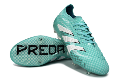 Unisex Adidas Predator 25 Elite FG Firm Ground Low-Tops Football Boots - Aqua/Mint Green/White
