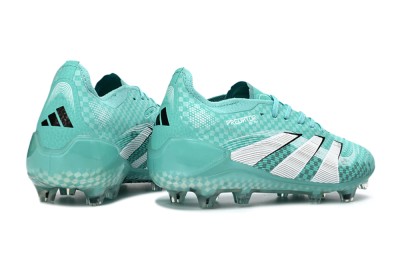Unisex Adidas Predator 25 Elite FG Firm Ground Low-Tops Football Boots - Aqua/Mint Green/White