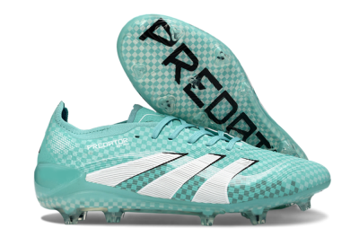 Unisex Adidas Predator 25 Elite FG Firm Ground Low-Tops Football Boots - Aqua/Mint Green/White