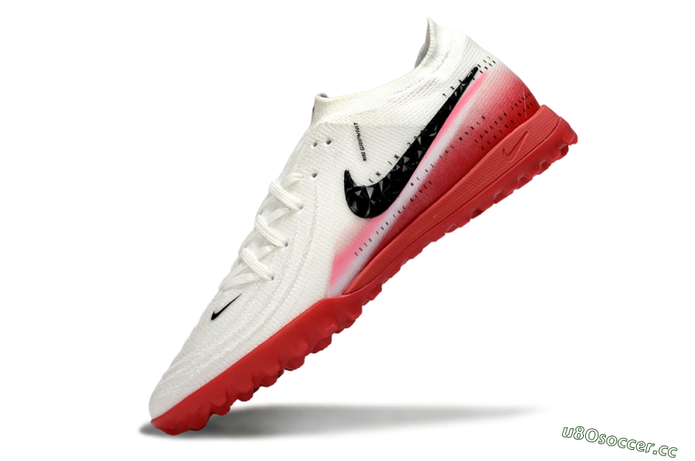 Men's Nike Phantom GX 2 Elite TF Artificial Turf Low-Tops Football Shoes - White/Crimson Red/Black 5
