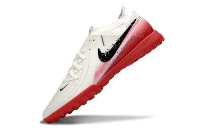 Men's Nike Phantom GX 2 Elite TF Artificial Turf Low-Tops Football Shoes - White/Crimson Red/Black