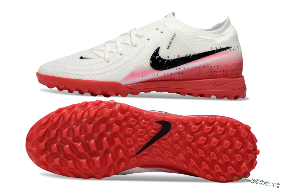 Men's Nike Phantom GX 2 Elite TF Artificial Turf Low-Tops Football Shoes - White/Crimson Red/Black 1