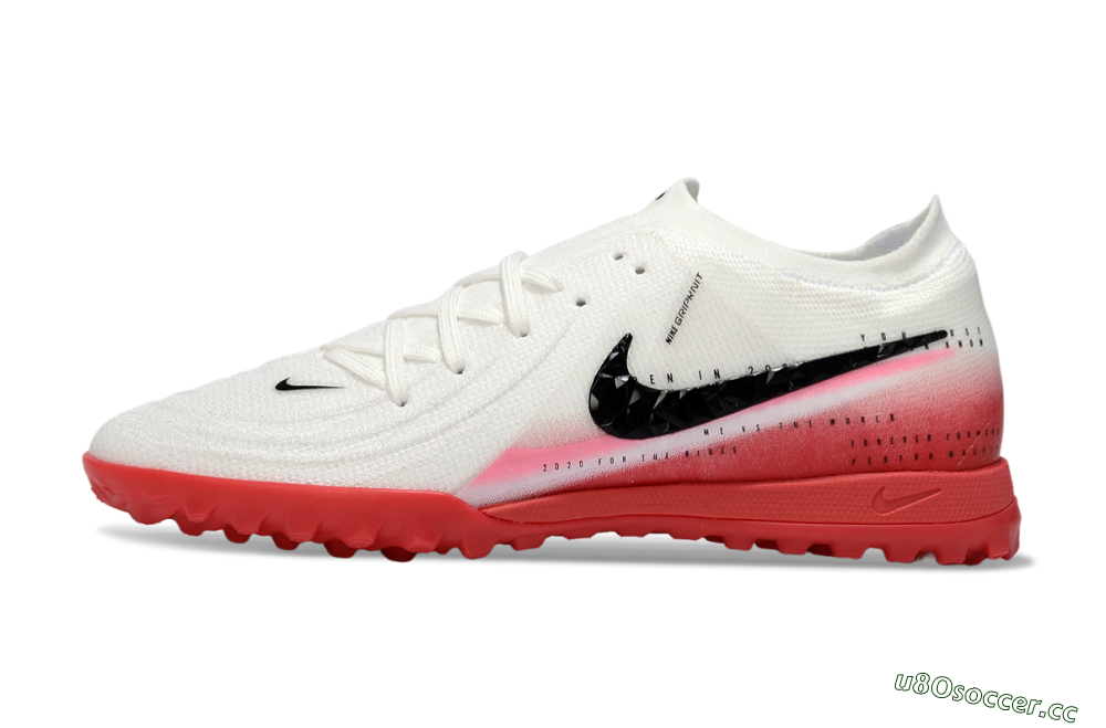 Men's Nike Phantom GX 2 Elite TF Artificial Turf Low-Tops Football Shoes - White/Crimson Red/Black 0