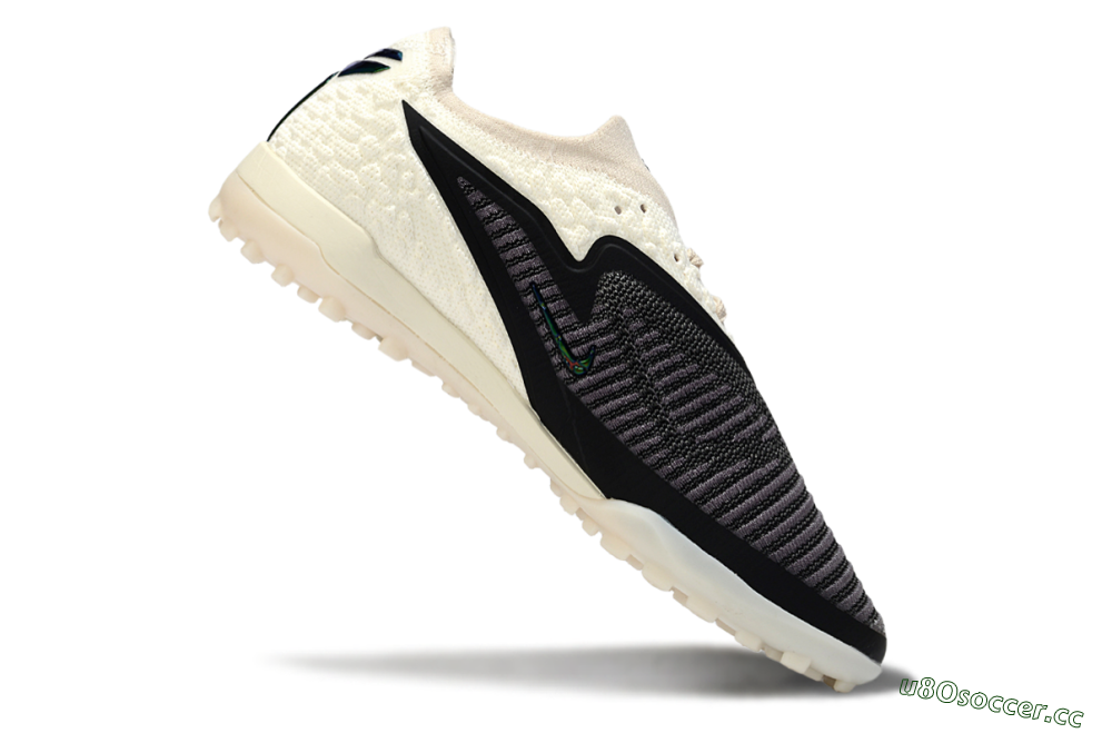 Men's Nike Phantom 6 Low Elite TF Artificial Turf Low-Tops Football Shoes - Black/Electric Green/Neutral Beige 4