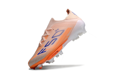 Kids Adidas F50 Elite Lightstrike Pro FG Firm Ground Low-Tops Football Boots - Peach/Coral Burst/Deep Sky Blue