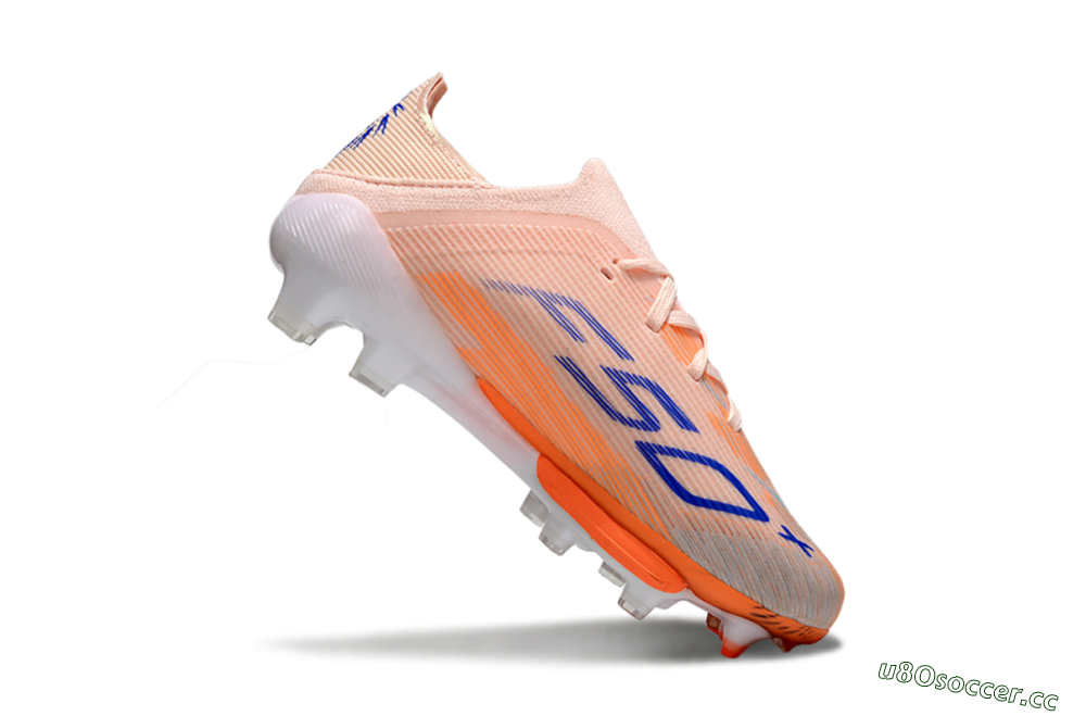 Kids Adidas F50 Elite Lightstrike Pro FG Firm Ground Low-Tops Football Boots - Peach/Coral Burst/Deep Sky Blue 3