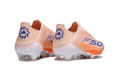Kids Adidas F50 Elite Lightstrike Pro FG Firm Ground Low-Tops Football Boots - Peach/Coral Burst/Deep Sky Blue