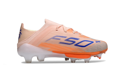 Kids Adidas F50 Elite Lightstrike Pro FG Firm Ground Low-Tops Football Boots - Peach/Coral Burst/Deep Sky Blue