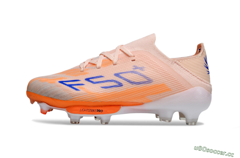 Kids Adidas F50 Elite Lightstrike Pro FG Firm Ground Low-Tops Football Boots - Peach/Coral Burst/Deep Sky Blue 2