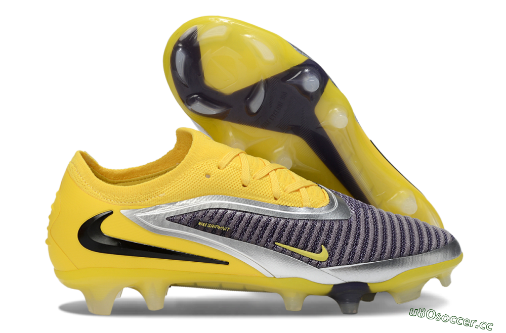 Men's Nike Phantom 6 Low Elite FG Firm Ground Low-Tops Football Boots - Yellow/Electric Yellow/Dark Gray 2