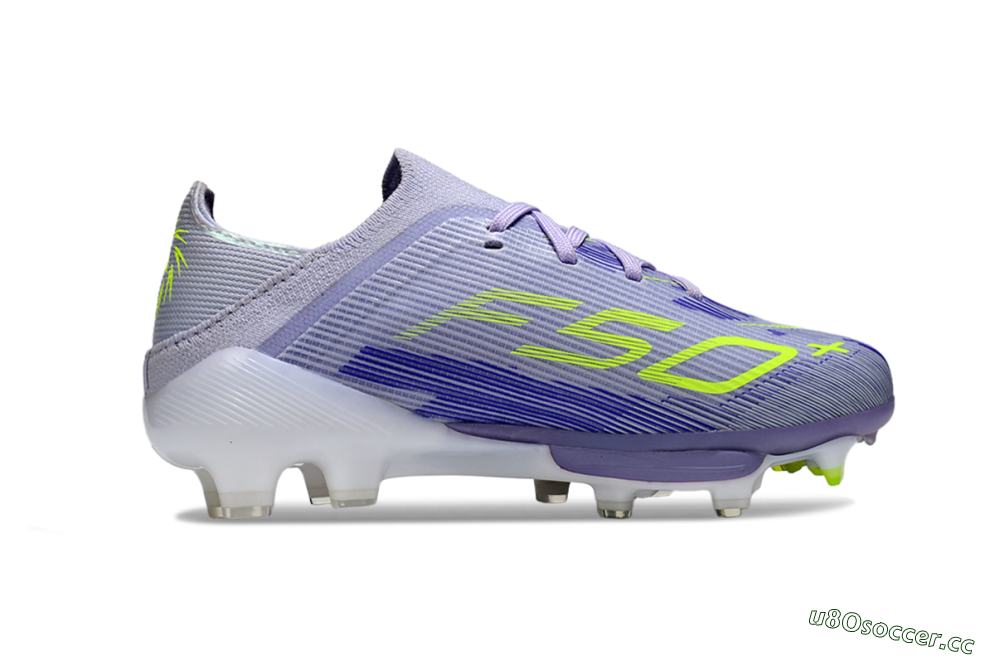 Kids Adidas F50 Elite Lightstrike Pro FG Firm Ground Low-Tops Football Boots - Purple/Electric Yellow/Violet Gradient 6